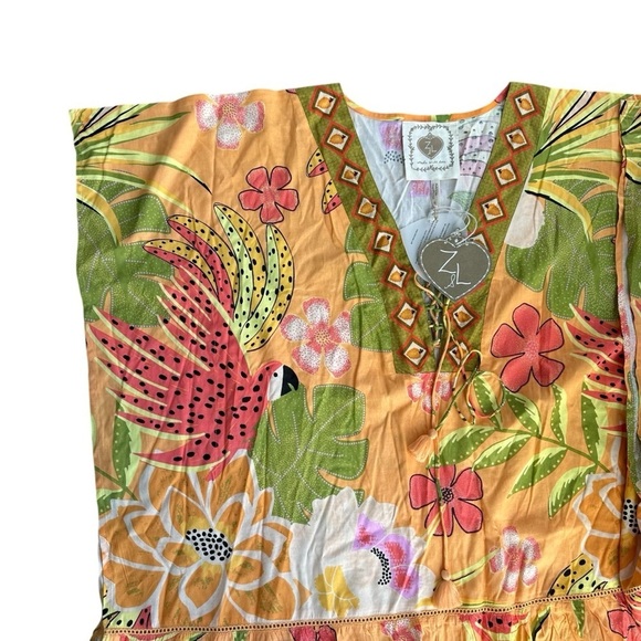 Z&L Europe Colorful Floral Boho Tunic Top, Swim Cover-Up, M - Picture 8 of 12